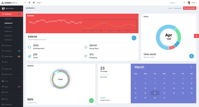 Ample Admin Classic HTML5 dashboard template